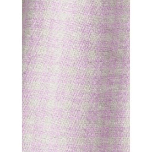 Madewell Pink Plaid Linen Blend Puff Sleeve Summer Top Blouse 3X - Picture 4 of 10